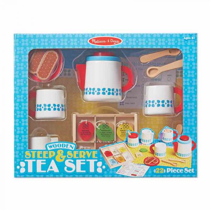 Melissa & Doug Wooden Steep & Serve Tea Set