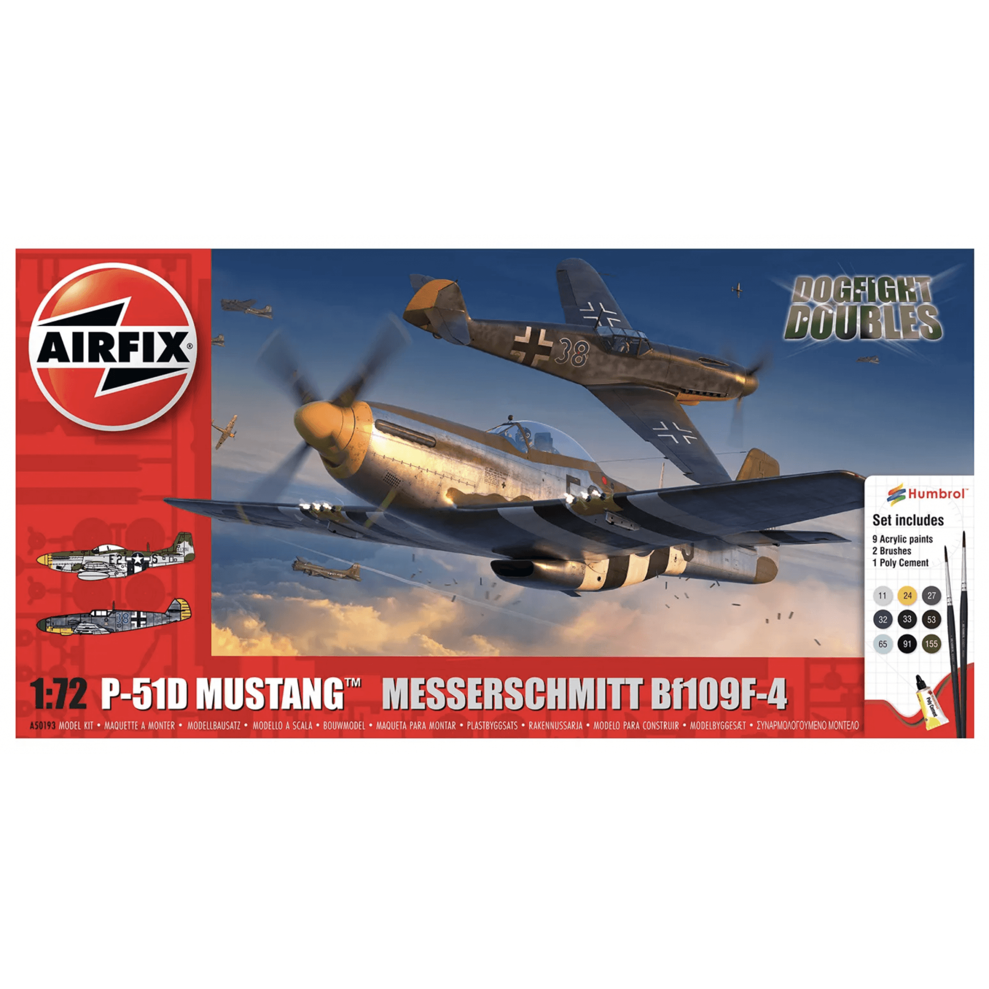 Airfix P-51D Mustang vs Bf109F-4 Dogfight Double 1:72 Scale
