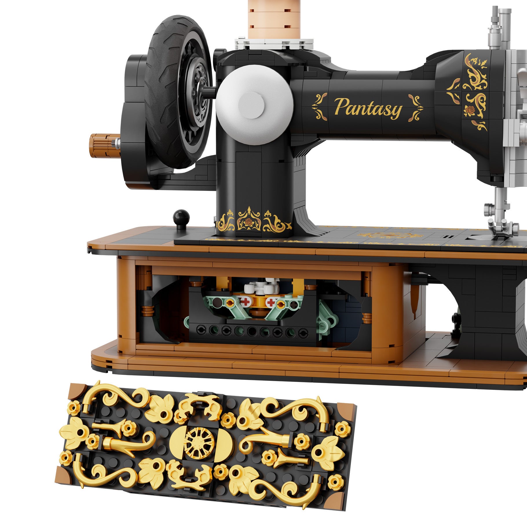 Pantasy Antique Hand Crank Sewing Machine Building Set 1360 Pieces