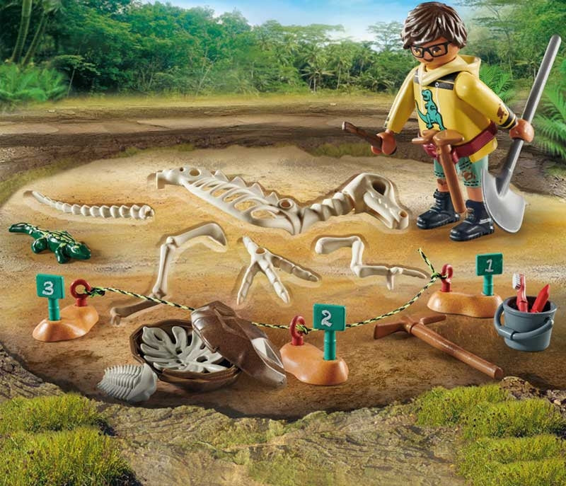 PLAYMOBIL 71527 Dinos Archaeological Dig with Dino Skeleton