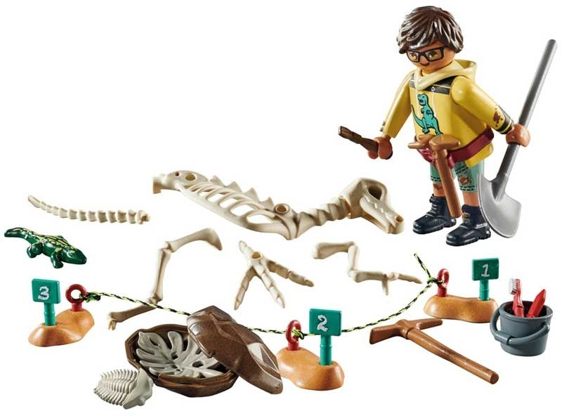 PLAYMOBIL 71527 Dinos Archaeological Dig with Dino Skeleton