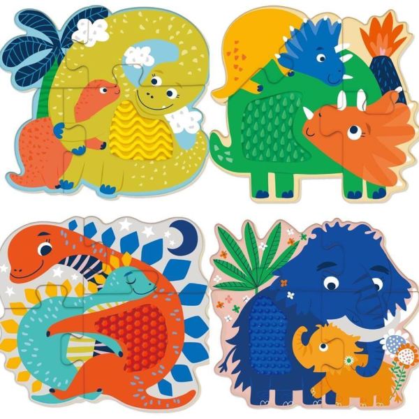 Wooden Touch Puzzle Dinosaurs