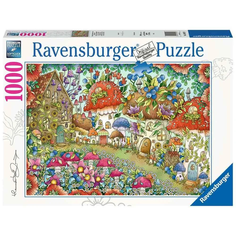 Ravensburger Floral Mushroom Houses 1000 Piece Jigsaw Puzzle