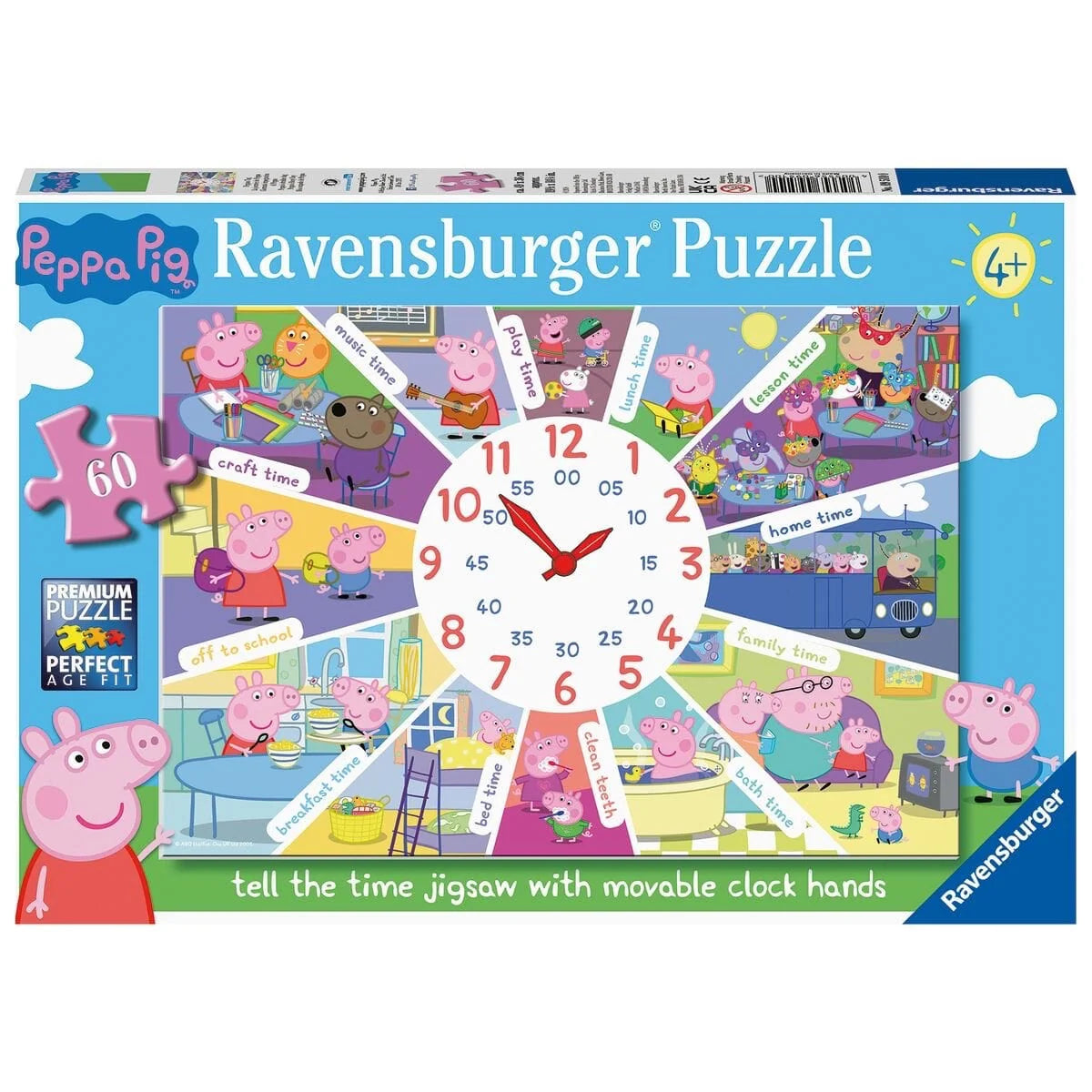 Ravensburger Peppa Pig Tell the Time Clock 60pc Jigsaw Puzzle