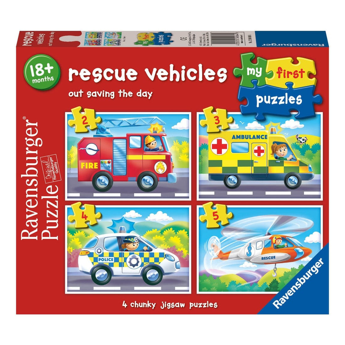 Ravensburger Rescue Vehicles 4 in a box Jigsaw Puzzle