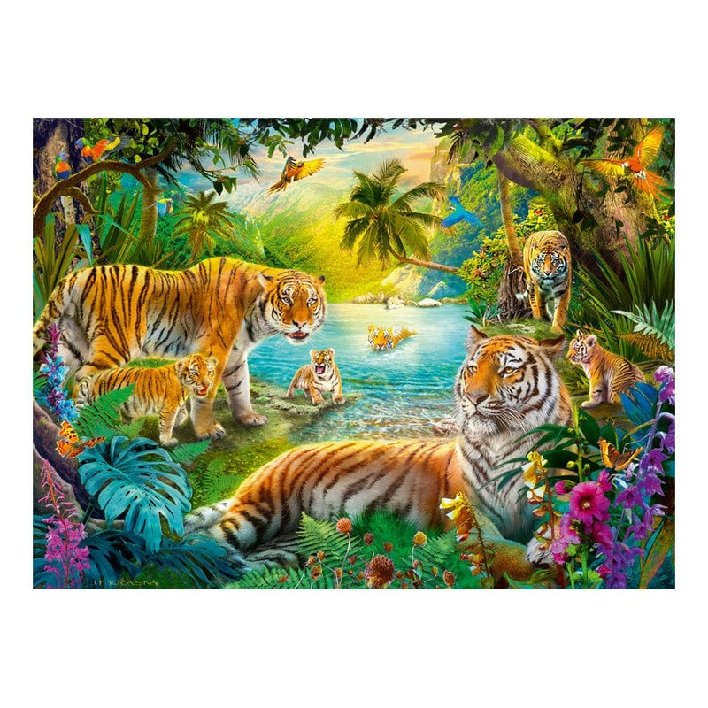 Tiger Family in the Oasis 500pc Puzzle