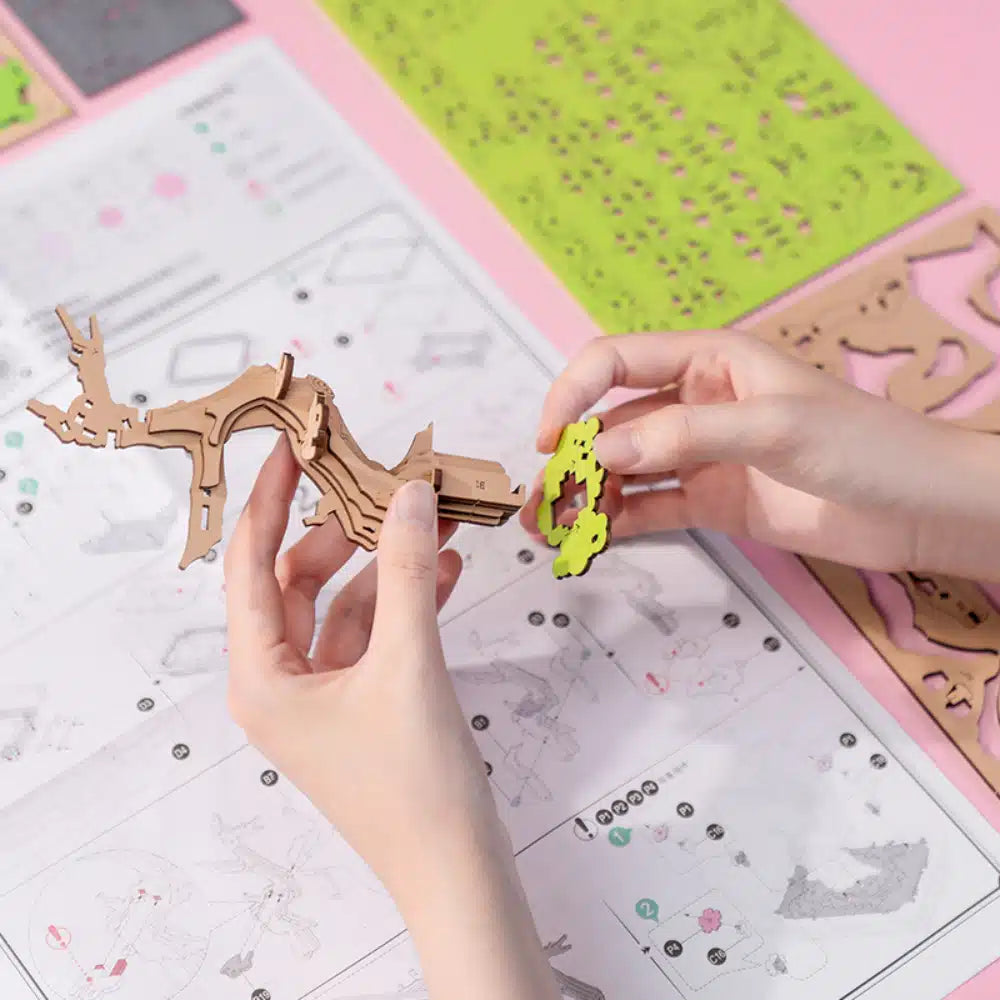 Rolife Sakura Bonsai Wooden Model Kit