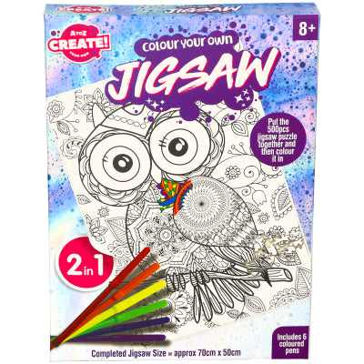 Colour Your Own 500pc Owl Jigsaw Puzzle