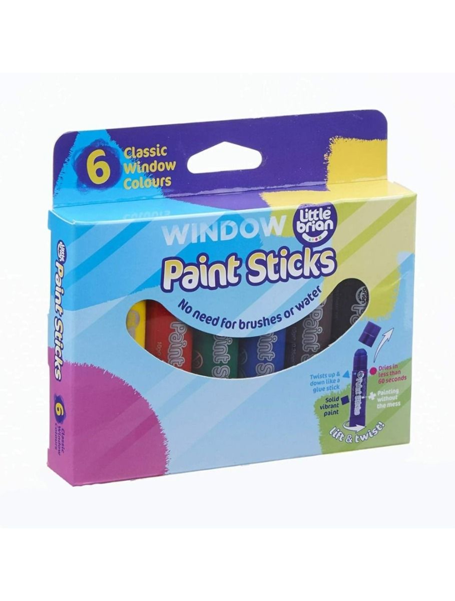 Little Brian Window Paint Sticks 6 Pack