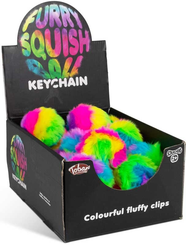 Scrunchems Furry Squish Ball Keychain