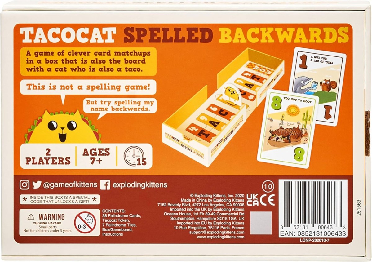 Tacocat Spelled Backwards