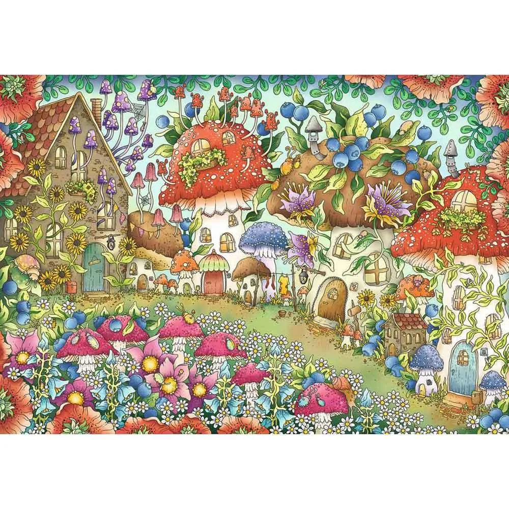 Floral Mushroom Houses 1000pc puzzle