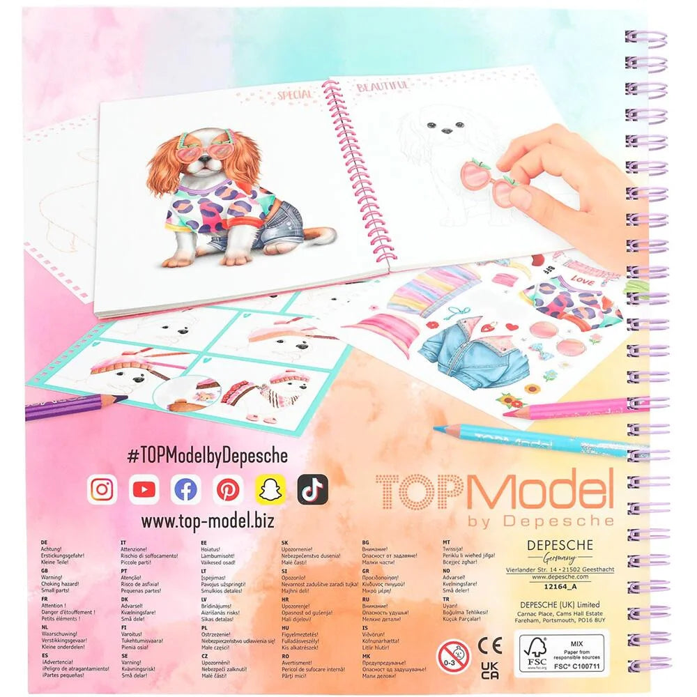 TOPModel Create Your Own Doggy Colouring Book