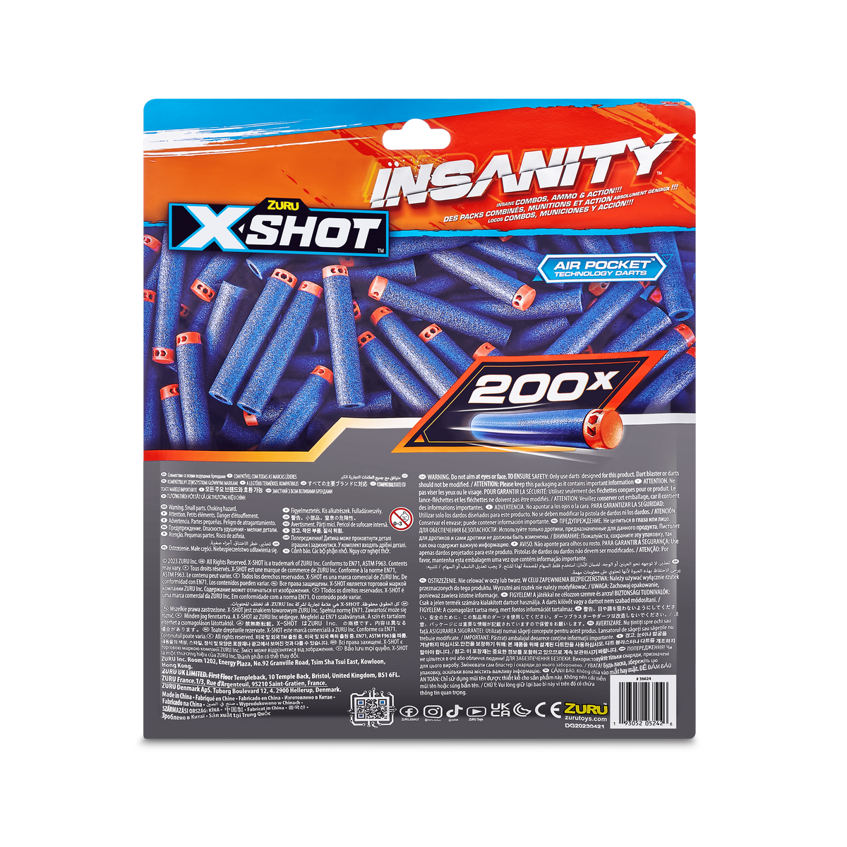 Xshot Insanity 200 Pack Refill Darts Foilbag