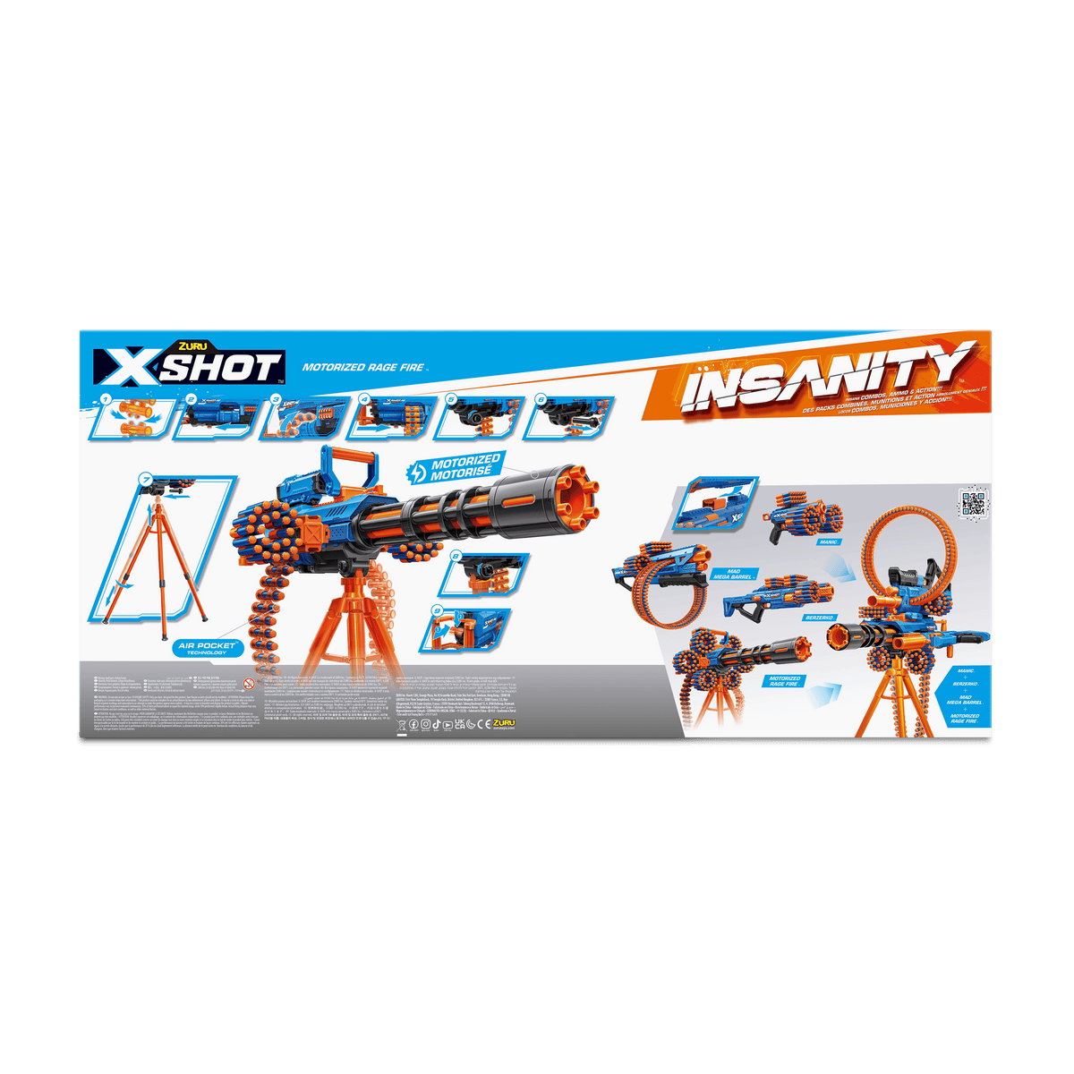 Xshot Insanity-Motorized Rage Fire Gatlin Gun With Tripod